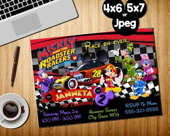 Zaproszenie Myszki Miki Mickey Mouse Urodziny Mickey Mouse Etsy