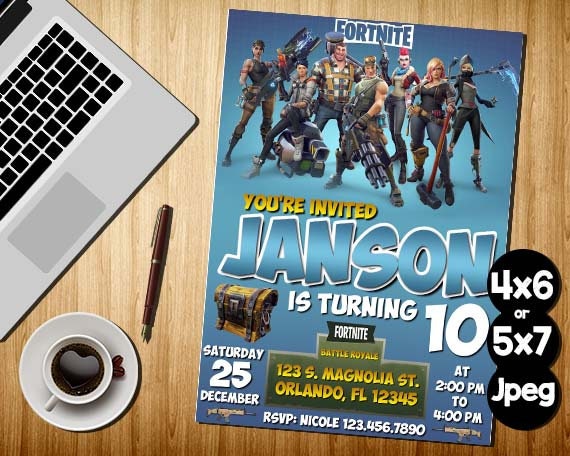 Fortnite Invitation Anniversaire Invitation De Fortnite Etsy - image 0