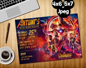 Superhero Invitation, Superhero Avenger Birthday Invitation, Avenger Invitation, Boy Invitation, Birthday Invitation, Invitation