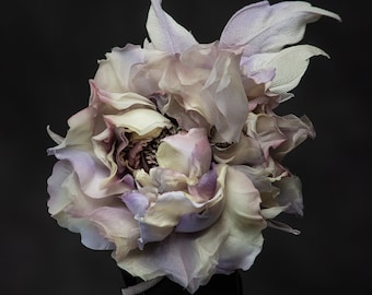 Flower Brooch, Mauve Flower Pin, Delicate Silk Floral Accessories, Party Fabric Brooch for Dress, Shoulder Corsage for Women, Gift for Wife