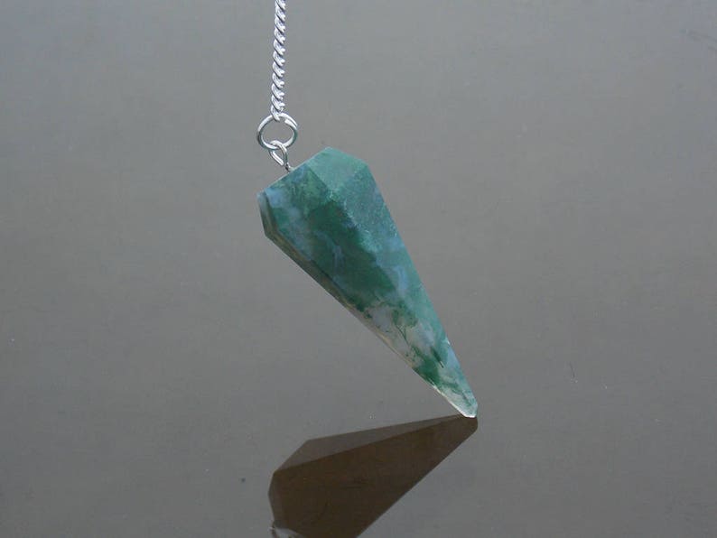 moss agate pendulum