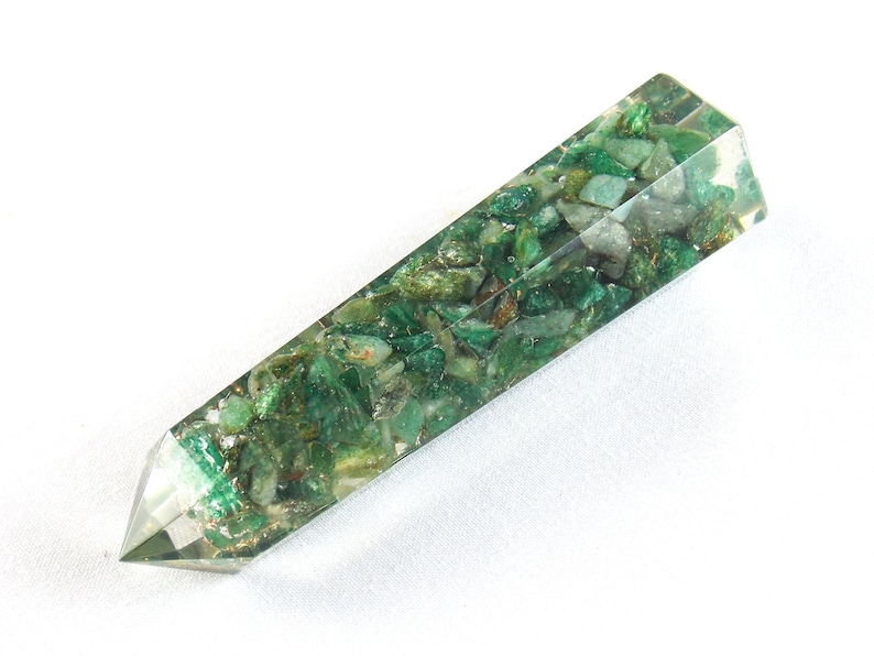Green Aventurine Orgone Tower Standing Obelisk Tower Meditation Reiki Healing