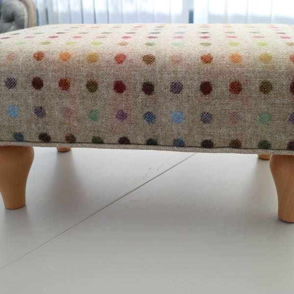 Footstool in Abraham moon, "multi dot".