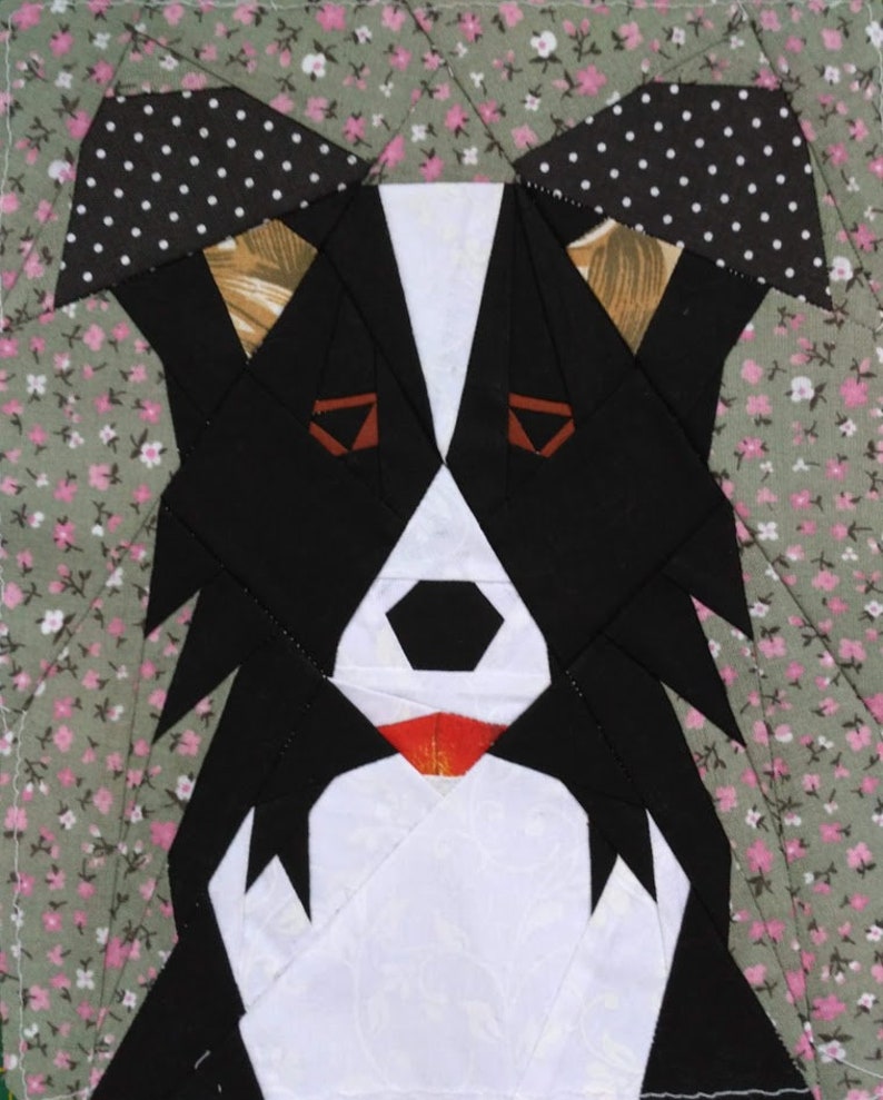 Border Collie quilt block Etsy