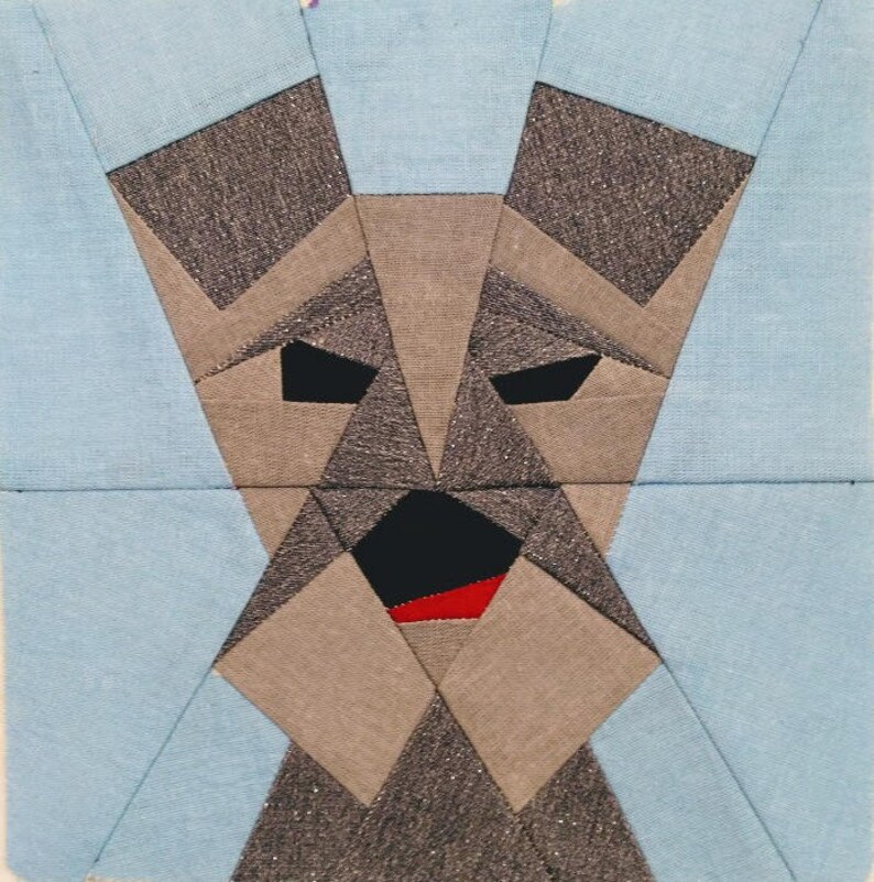 Dog quilt block pattern Miniature schnauzer in technology Etsy