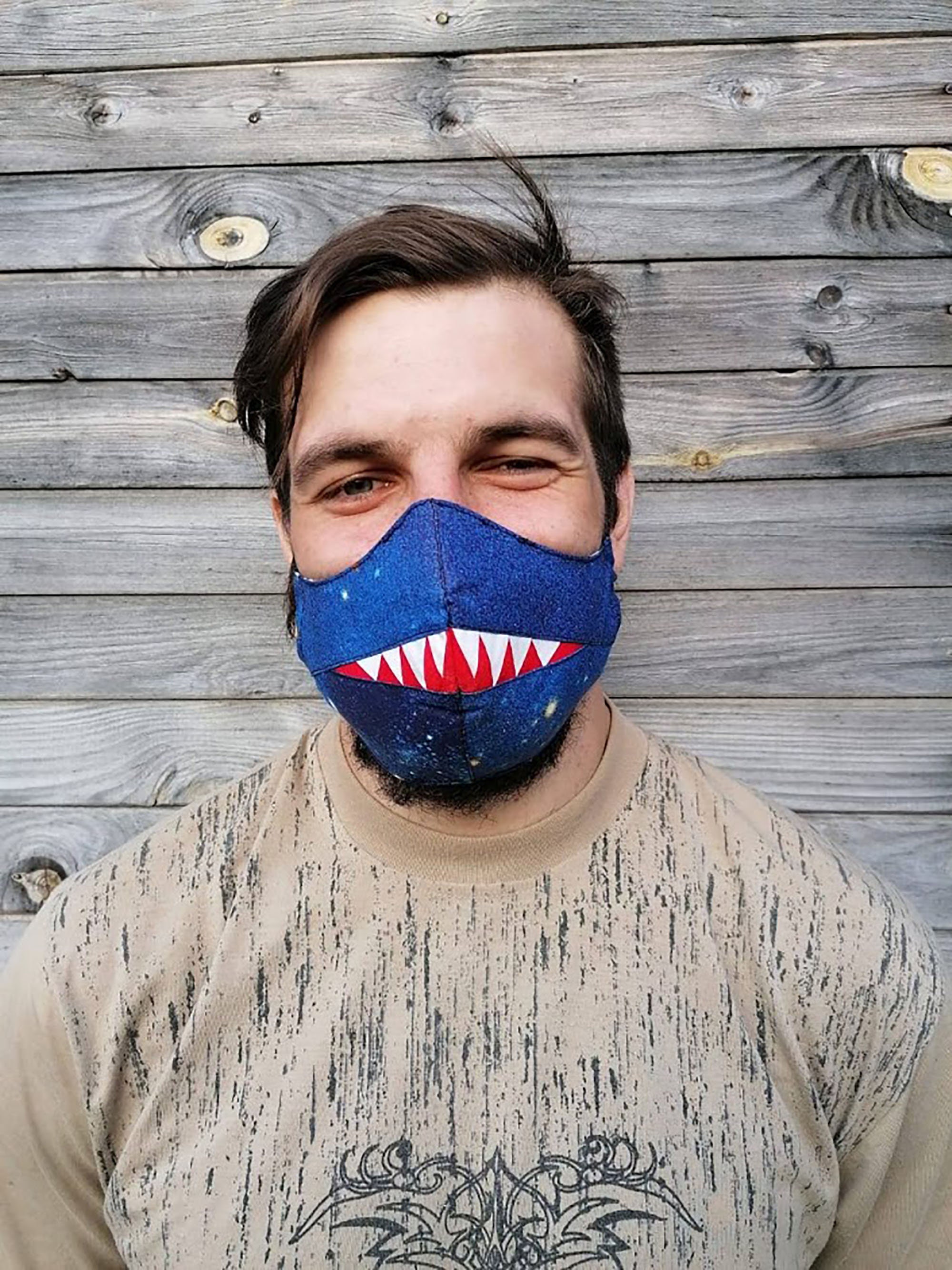 Shark Teeth Face Mask PDF pattern with a pocket for filter Etsy
