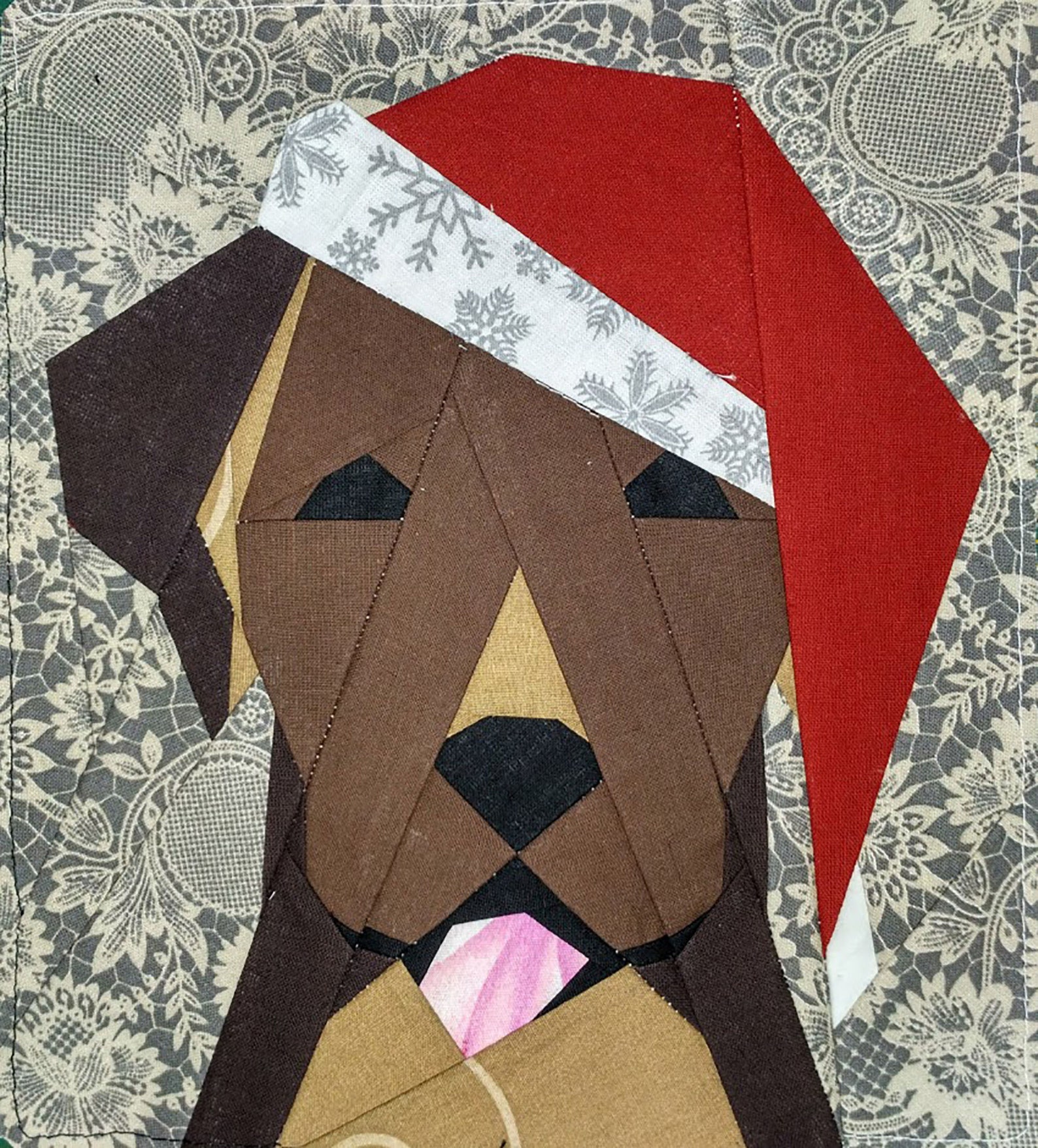 Labrador Christmas quilt block PDF pattern Etsy