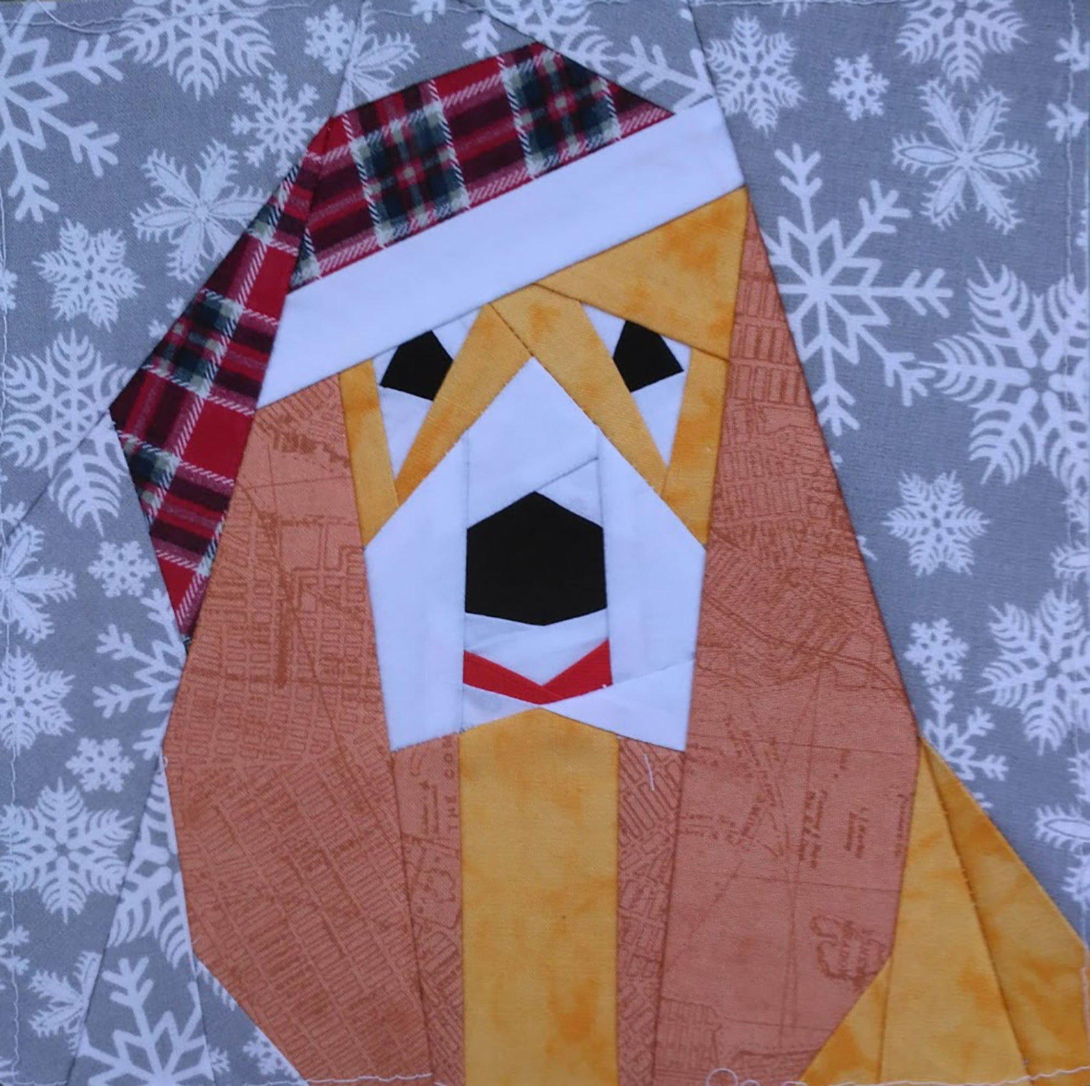 Christmas Basset hound PDF quilt block pattern Etsy