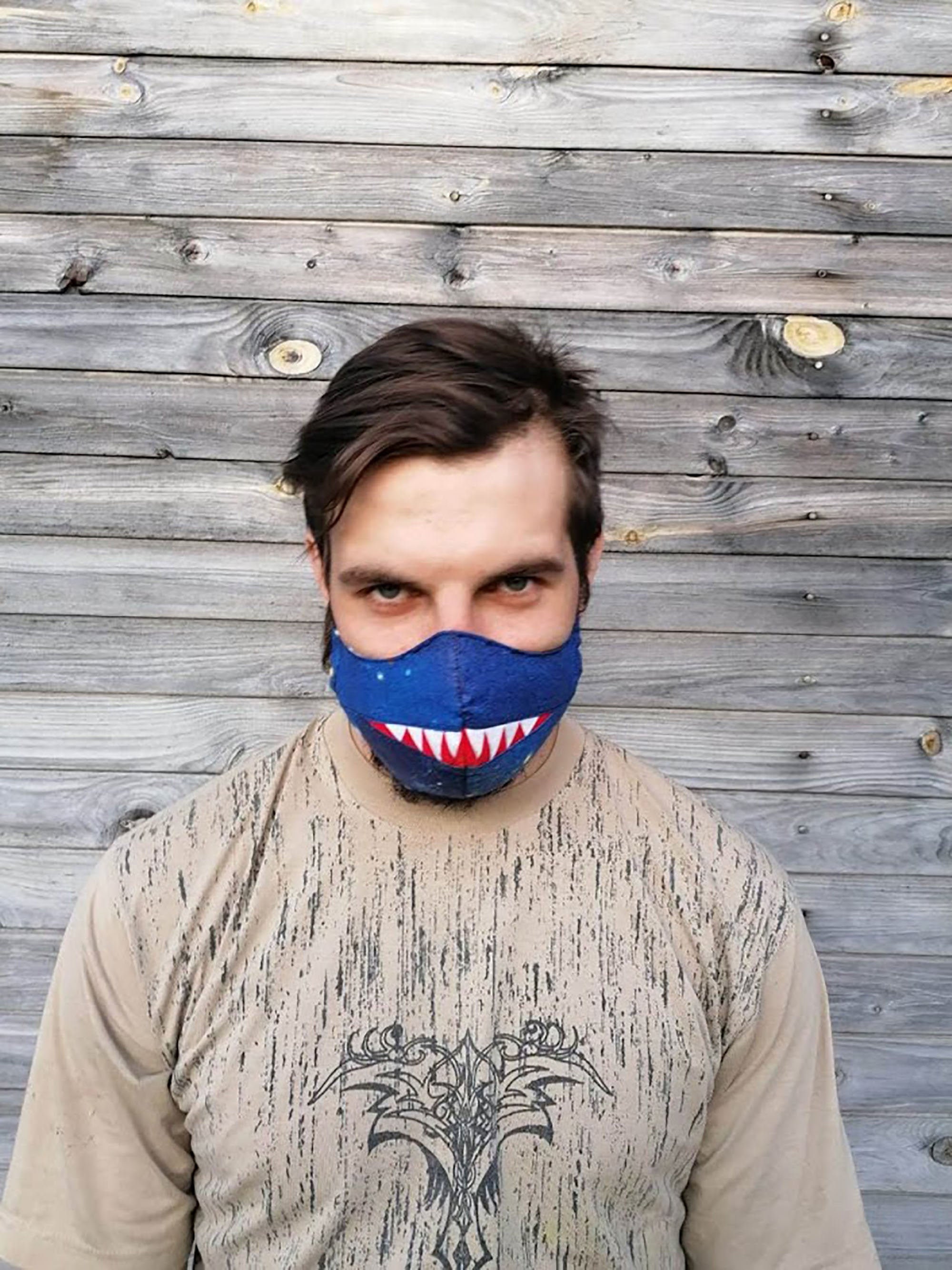 Shark Teeth Face Mask PDF pattern with a pocket for filter Etsy