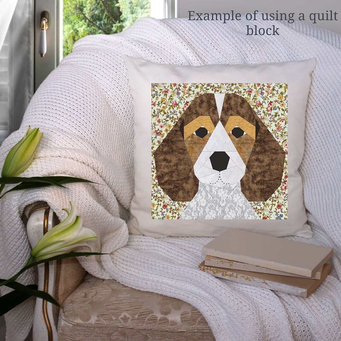 Beagle Quilt Block PDF Pattern 3 Versions threecolor and Etsy