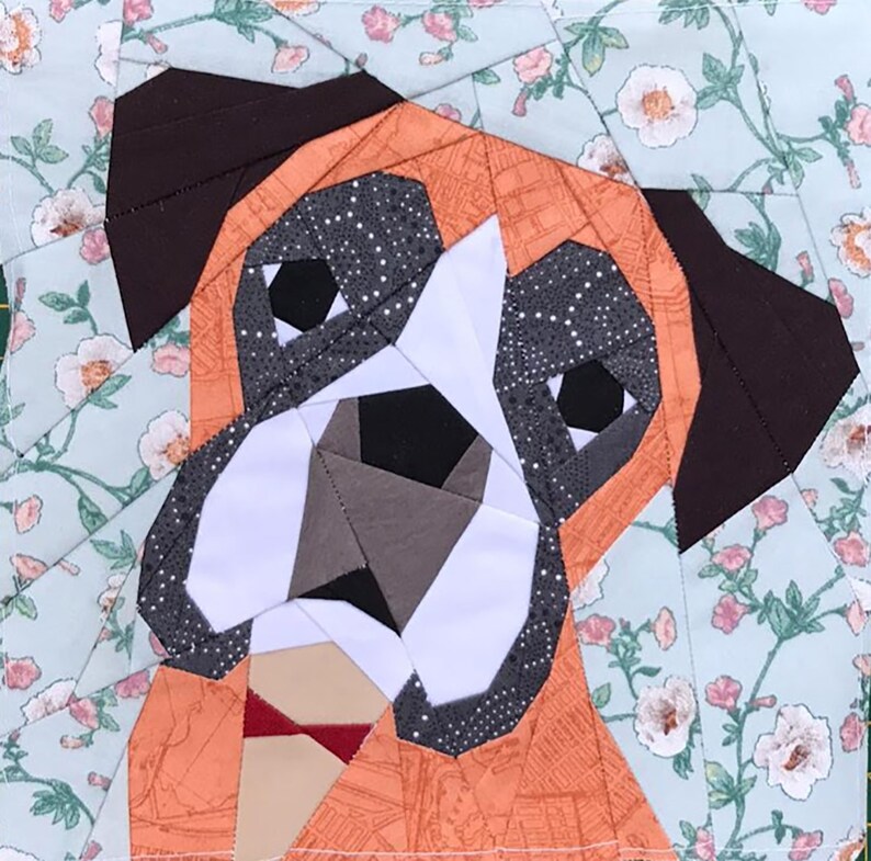 Set of 2 Boxer dog Quilt Block Pattern 20 Savings Etsy