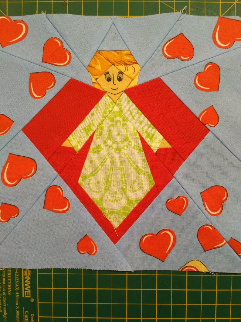 Sewing valentines projects Guardian Angel Quilt Block Pattern in Technology Paper | Etsy