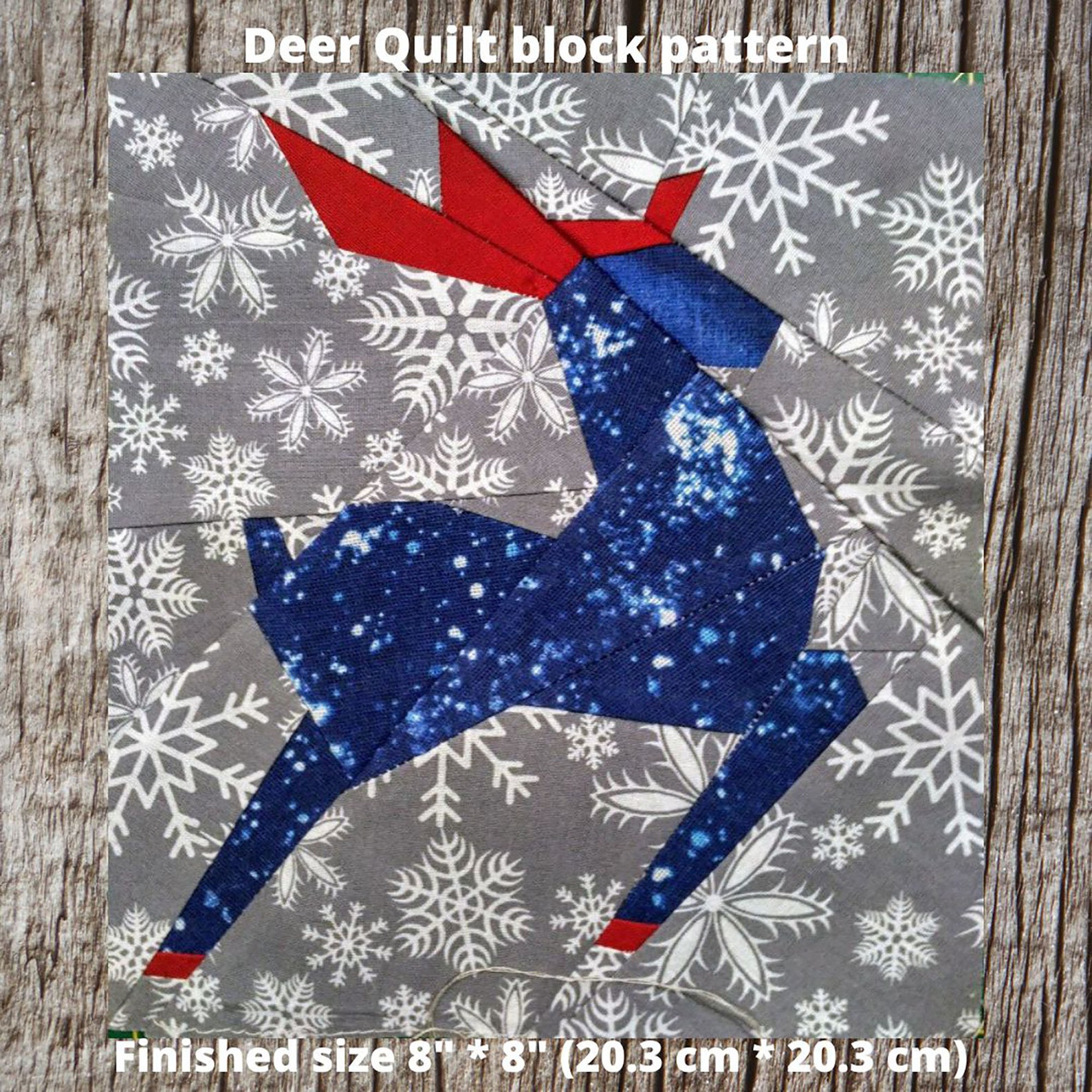 Deer Quilt block pattern Christmas Deer Etsy