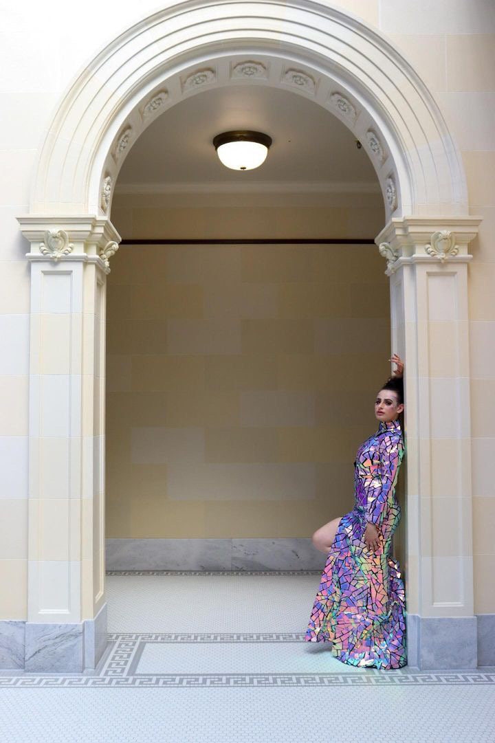 Holographic Floral Psychedelic Dress