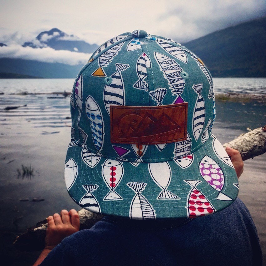 Casquette trucker bleue bébé « Hawaii 89 » en filet à bouton-pression vintage - France