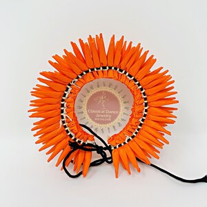 Sharp edged orange paper Jasmine flowers | Veni kondai | Bharatanatyam Kuchipudi Dance Events | Classical Dance Jewelry
