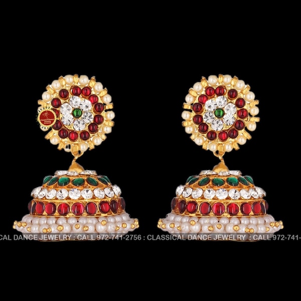 Kemp Temple Indian jewelry Earrings | EA-09 | Bharatnatyam, Kuchipudi, Engagement, Weddings, Birthdays | Classical Dance Jewelry