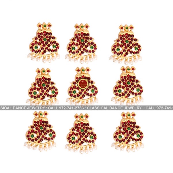 Kempu Naga Design Bridal Jada Billalu | Half Saree Indian Jewelry kondai | 9 pieces | Dance Weddings | Classical Dance Jewelry