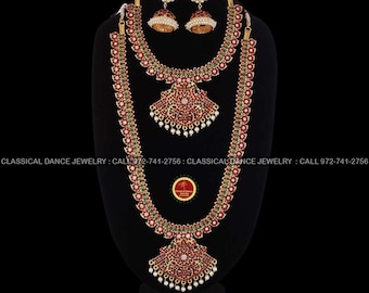 3 PC Temple Simple Dance Indian Jewelry Open Peacock