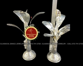 BANANA TREE Set German Silver | Home Decor | 9 inchs | Return gifts Pooja,Pongal,Diwali, Engagement,Wedding | Classical Dance Jewelry