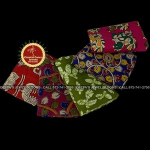 KALAMKARI Blouse pieces | Thamboolam Gift | Return Gifts | Weddings, Puja | Classical Dance Jewelry