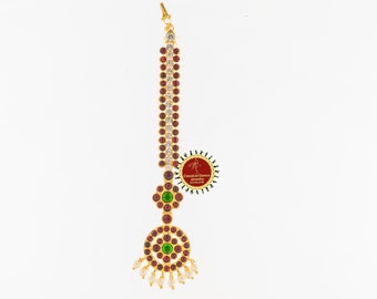 Simple Tikka Kemp White stone temple Indian jewelry | Bharatnatyam, Kuchipudi, Engagement, Weddings, Birthdays | Classical Dance Jewelry