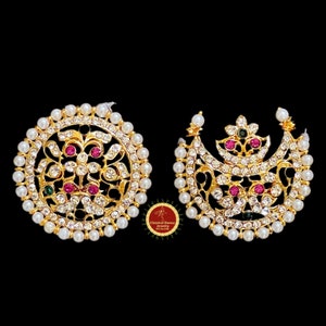 Kemp-tempel Surya Chandra Indiase sieraden | Witte zon maan | Bharatnatyam, Kuchipudi, verloving, bruiloften | Klassieke danssieraden