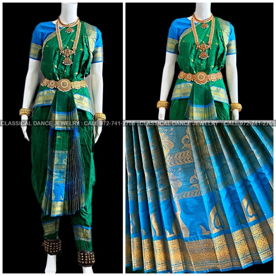 blue green bharatanatyam dress Bharatnatyam dress Blue and Green for Fancy Dress/Costume   fancydresswale.com