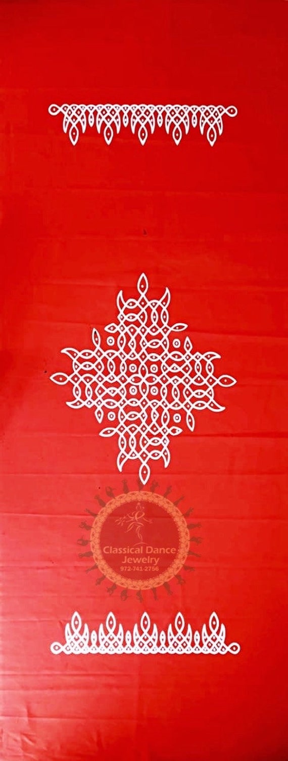 Designer Rangoli Red Muggu Cloth Back Drop for Weddings - Etsy