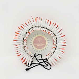 White Orange Sharp edged combo paper Jasmine paper flowers | Veni kondai | Bharatanatyam Kuchipudi Dance Events | Classical Dance Jewelry