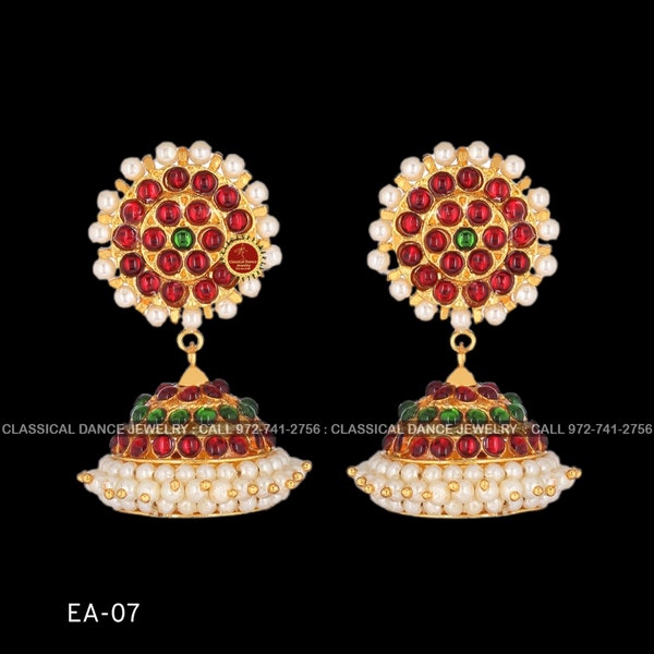 Kemp Temple Indian jewelry Earrings | EA-07 | Bharatnatyam, Kuchipudi, Engagement, Weddings, Birthdays | Classical Dance Jewelry