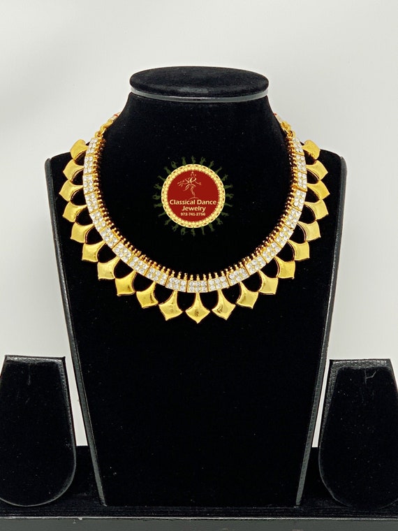 Betasten Verpletteren oorsprong Drop White Stone Gold Indiase sieraden Ketting/Haram - Etsy Nederland