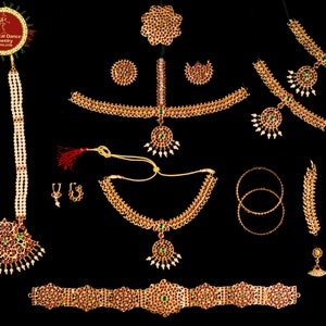 Kids 7-10 yrs Mango Design temple Indian jewelry | traditional Kemp 10 piece | Bharatnatyam, Kuchipudi, Weddings | Classical Dance Jewelry
