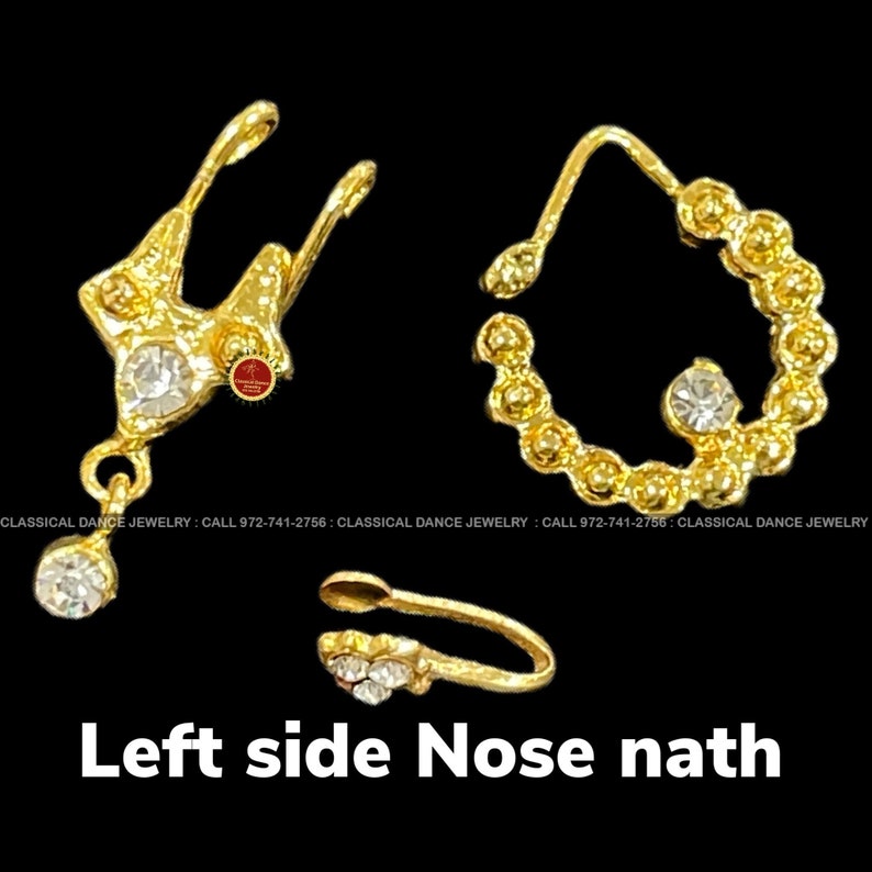 Gold Temple Indian Jewelry Nose Pin Ring Nath Nathni Nathu Etsy