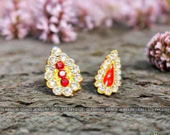 Diosa Varalakshmi Piedra Blanca Tilakam Bindi Alankaram / Ammavaru Amman Deidad Diseñador Pooja Festivales Boda / Joyería de Danza Clásica