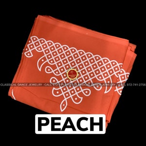 PEACH Muggu Rangoli Kolam Cotton Back Drop Cloth Ammavaru Weddings Puja Festivals | Classical Dance Jewelry