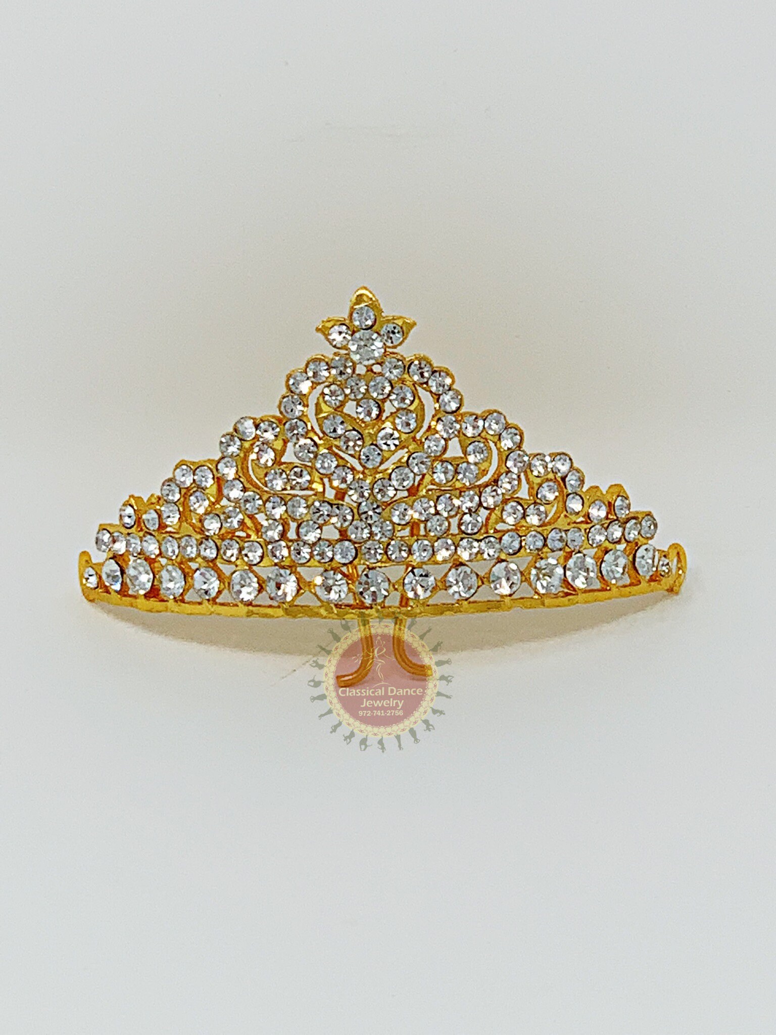 White Stone Mini Crown Tiara Indian Jewelry | Kireet