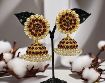 Kemp temple Indian jewelry Earrings | EA-04 | Bharatnatyam, Kuchipudi, Parties, Engagement, Weddings, Birthdays | Classical Dance Jewelry