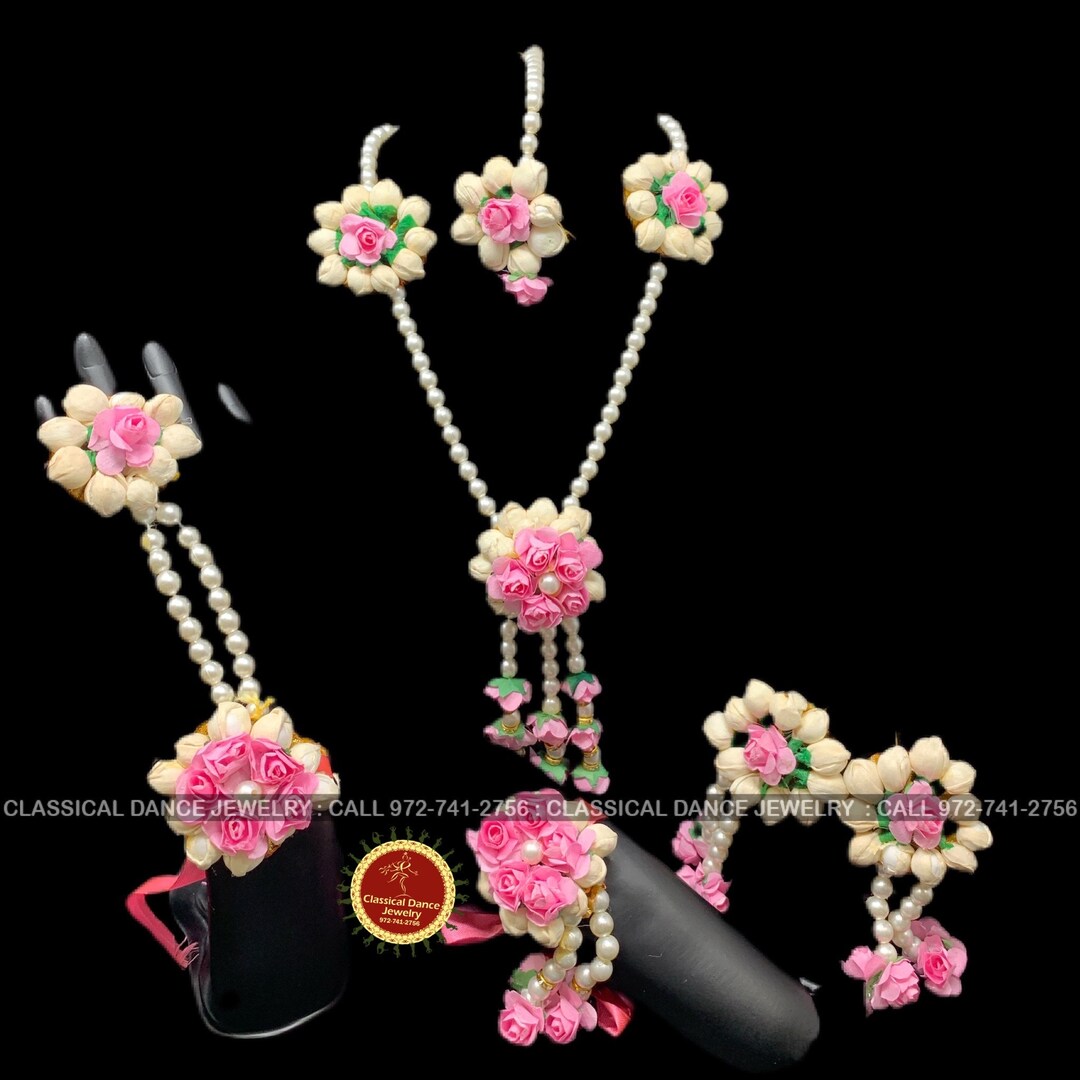 Pink Color Phool Flower Indian Jewelry | Bridal/wedding/babyshower ...