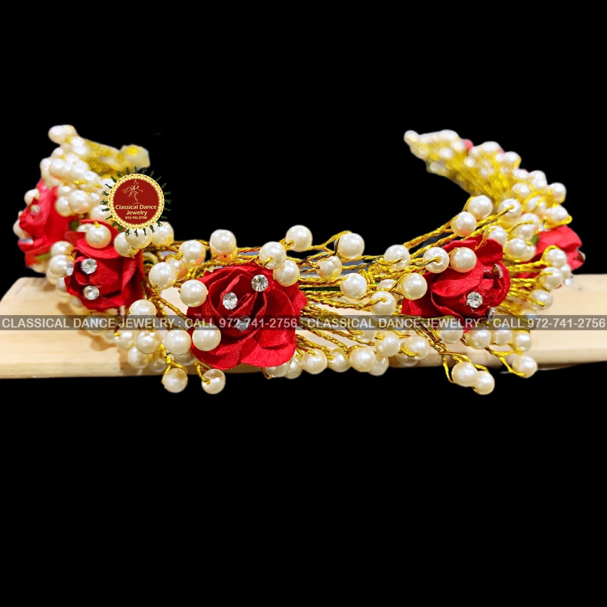 RED Flowers PEARLS Veni Indian Hair Piece Hair Bun Juda Etsy