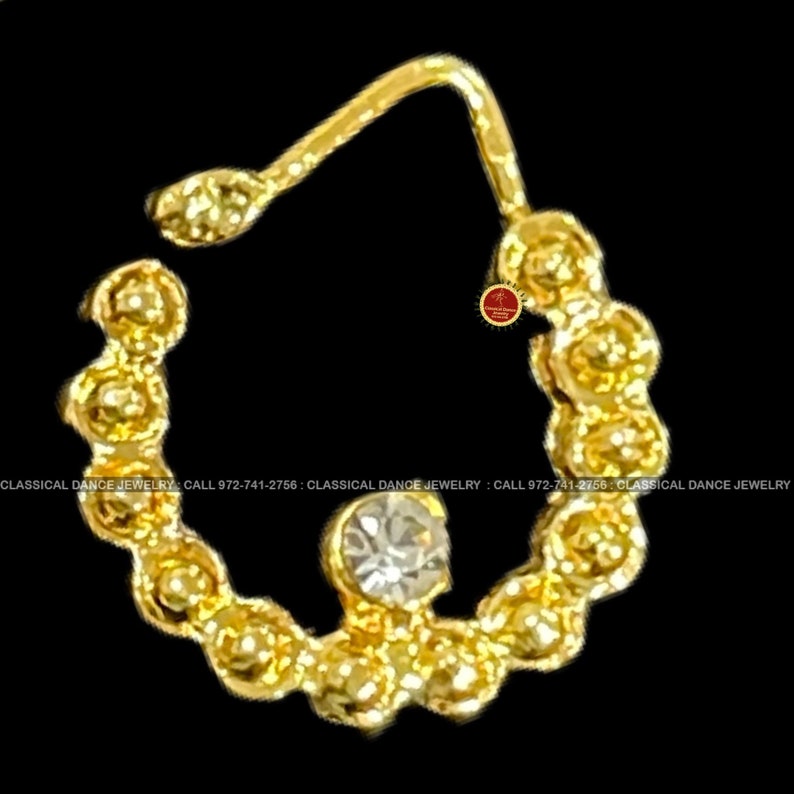 Gold Temple Indian Jewelry Nose Pin Ring Nath Nathni Nathu Etsy