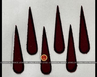 TEARDROP 2.5 cm Bindi Sticker Kumkum Maroon BLACK BORDER | Bharatanatyam Kuchipudi Wedding | Classical Dance Jewelry