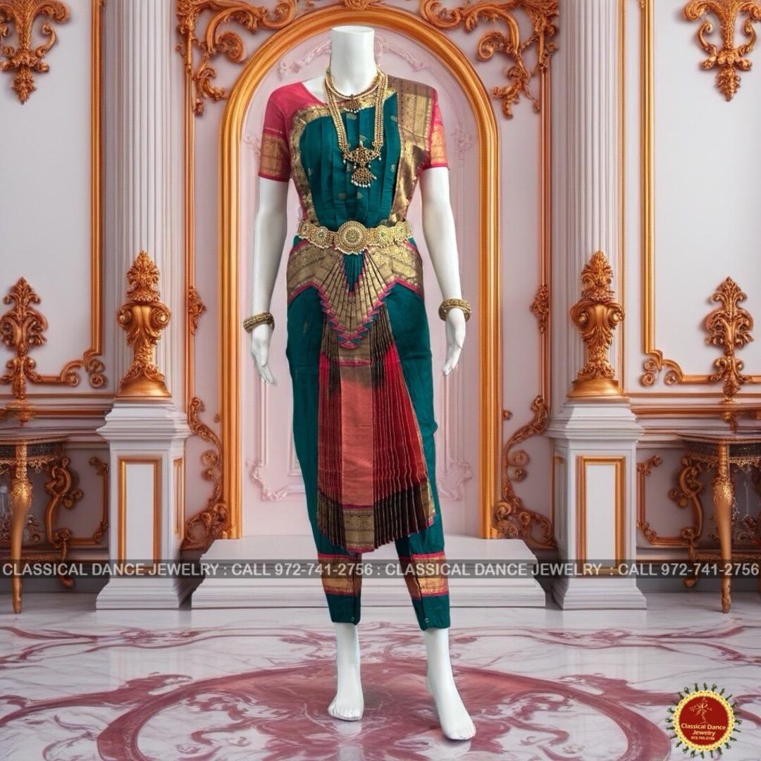 Sri Rama Costumes RAMA GREEN BLUE Pink 36 Inches Pant Length Bharatanatyam Gold Zari ...