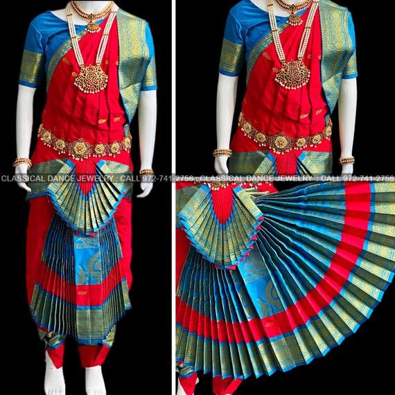 Bharatnatyam Dance Costume Pink and Green Combination – Sanskriti Fancy  Dresses