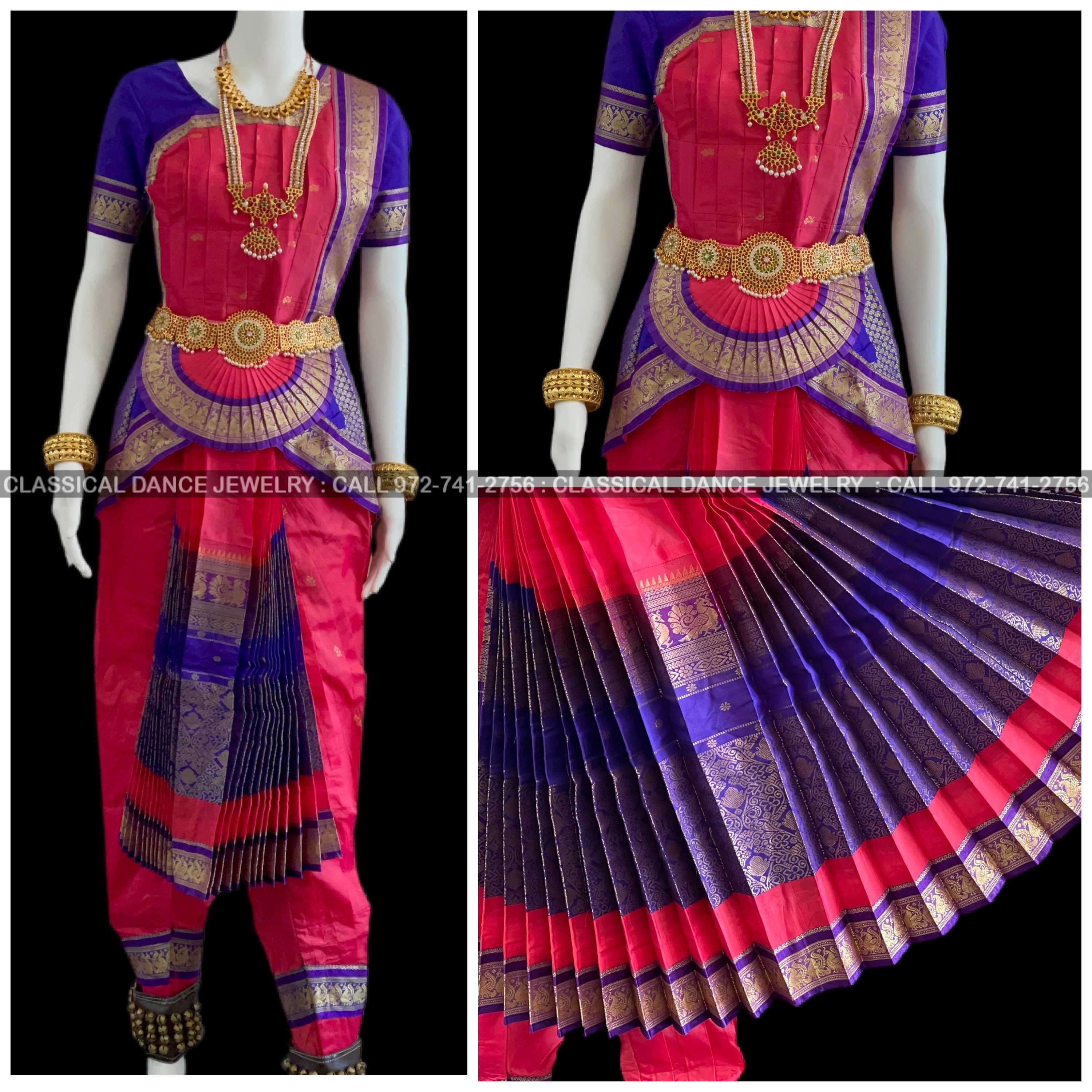 Pant Length Bharatanatyam Dance Costume 