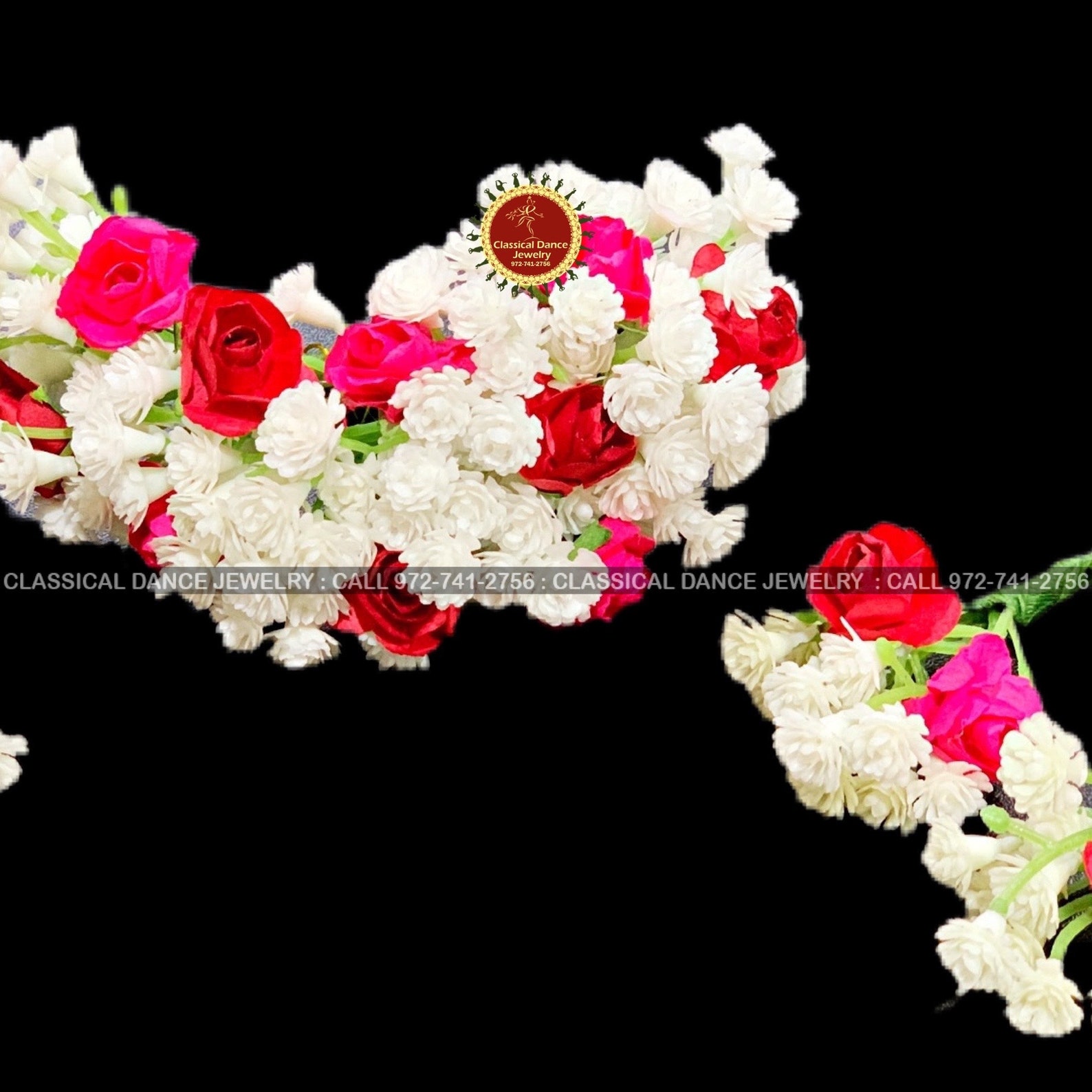 Babys Breath Pink and Red Flowers Veni Indian Hair Piece Etsy