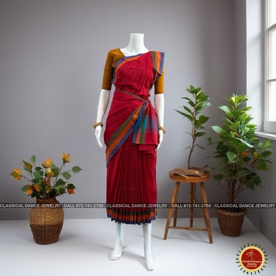 classical dance dress with saree Cotton Dance Saree Kuchipudi, Bharatanatyam Sarees Costumes India