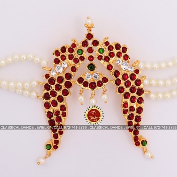 Temple Kempu Vanki Bajuband Armlet Indian Jewelry Bharatanatyam