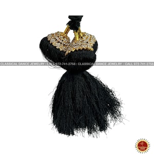 Traditional WHITE STONE Indian Jewelry Tassel Jada Kunjalam Kuchulu Kupullu | Bharatanatyam Kuchipudi Weddings | Classical Dance Jewelry