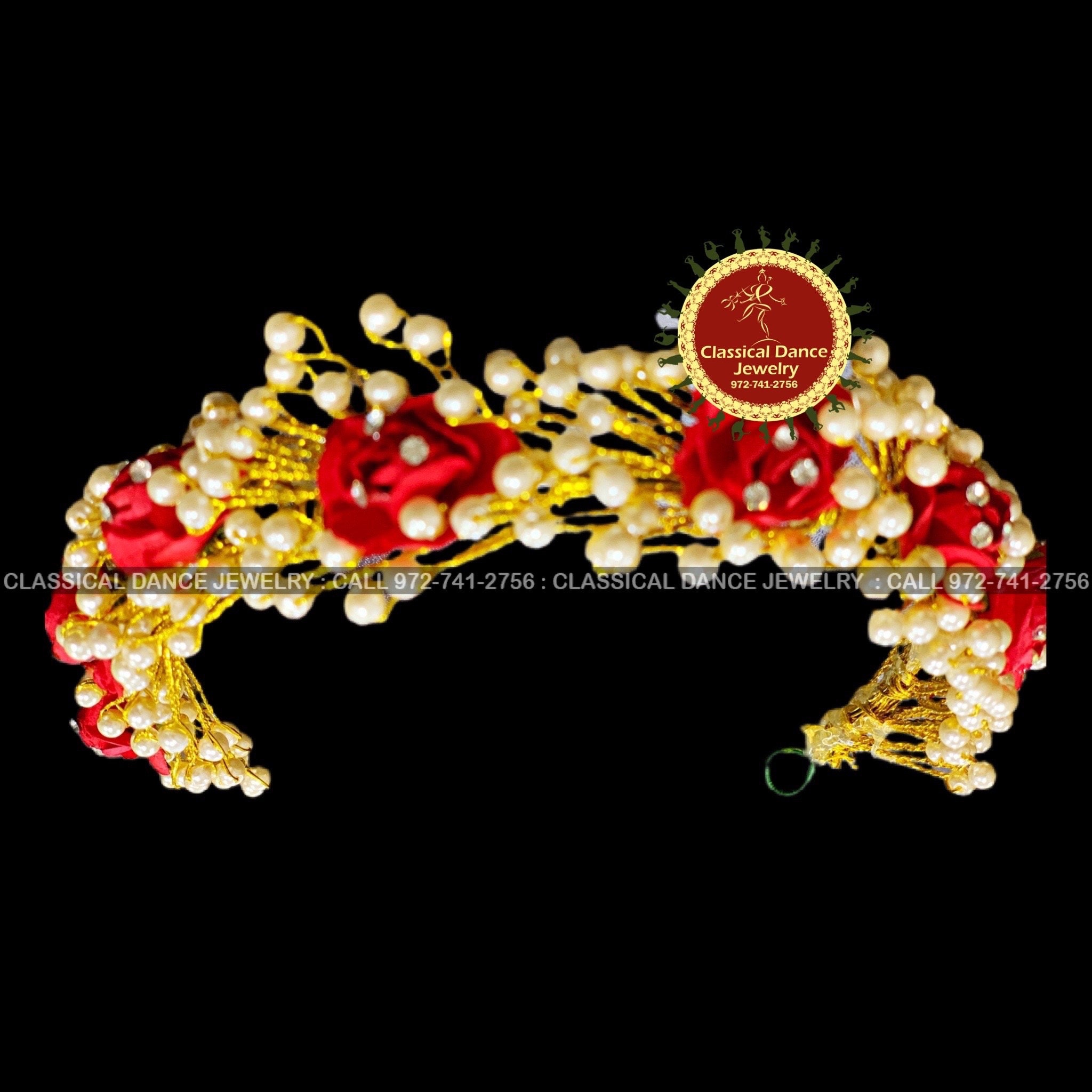 RED Flowers PEARLS Veni Indian Hair Piece Hair Bun Juda Etsy